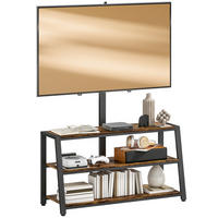 TV-SCHRANK Braun/Schwarz 108/41/135 cm, Mit TV-Halterung, Schwenkbar, Offene Fächer - Braun, Holzwerkstoff (108/135/41cm) - PANGIVO