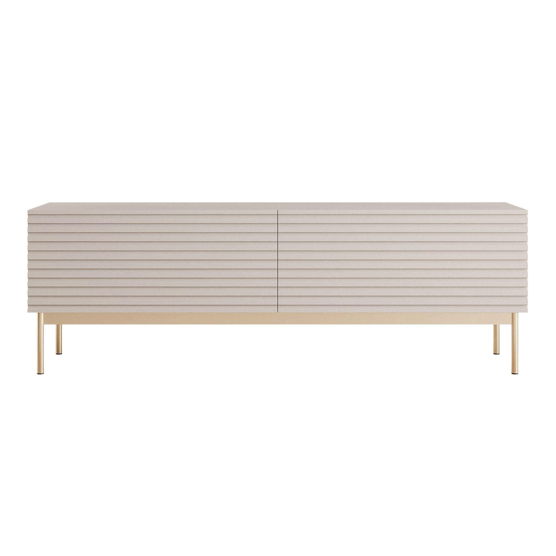 TV-LOWBOARD Linearis Kaschmirgrau 139/46/30 cm - Taupe/Goldfarben, Holzwerkstoff/Metall (138.6/46.2/30cm) - Selsey