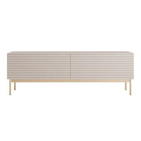 TV-LOWBOARD Linearis Kaschmirgrau 139/46/30 cm - Taupe/Goldfarben, Holzwerkstoff/Metall (138.6/46.2/30cm) - Selsey