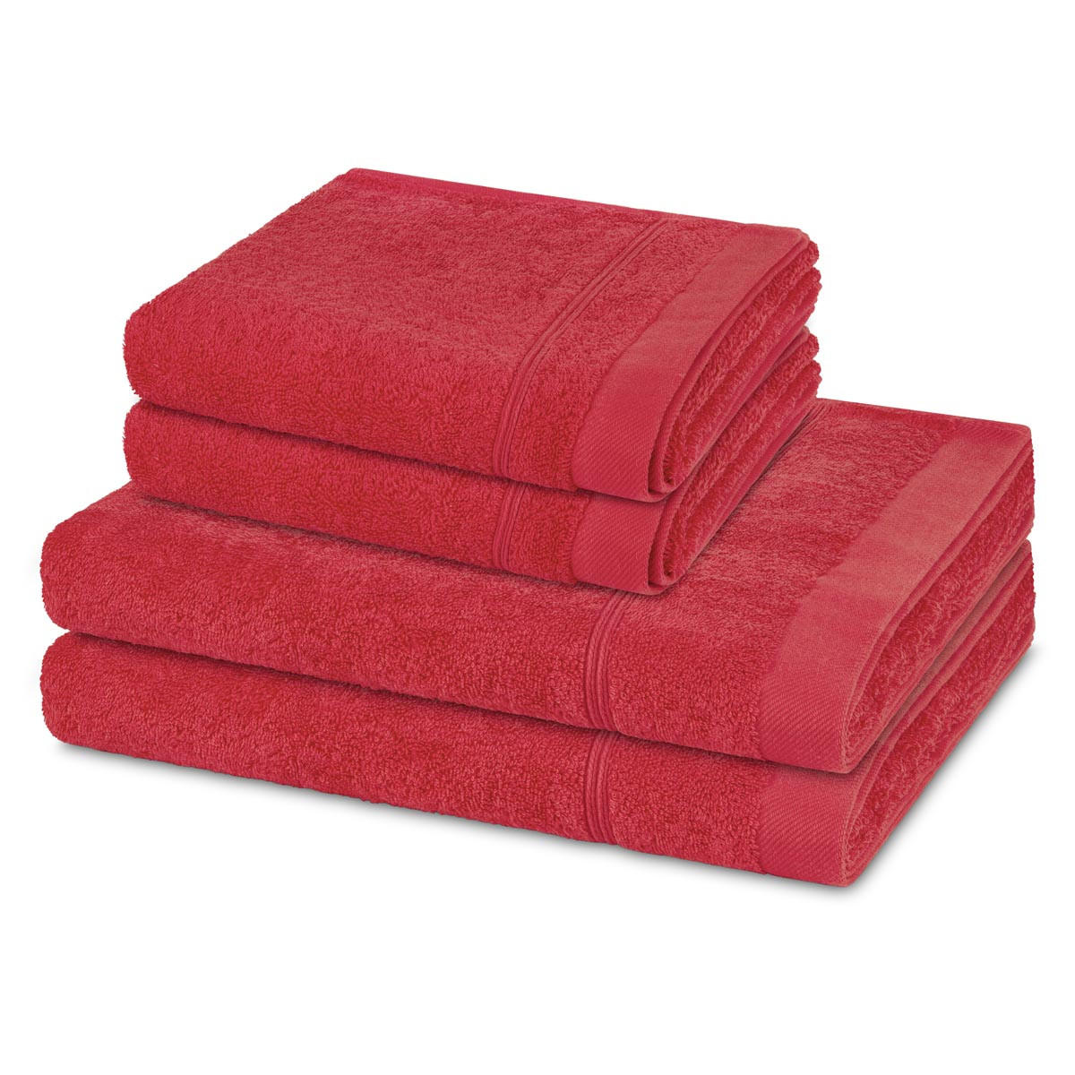 FROTTIERSET Rubin 4-teilig - Pink, Textil (50/100cm) - Ross