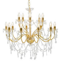 KRONLEUCHTER 2-Lagig Golden 15/E14-Glühbirnen - Goldfarben, Metall (80/80/74cm) - vidaXL