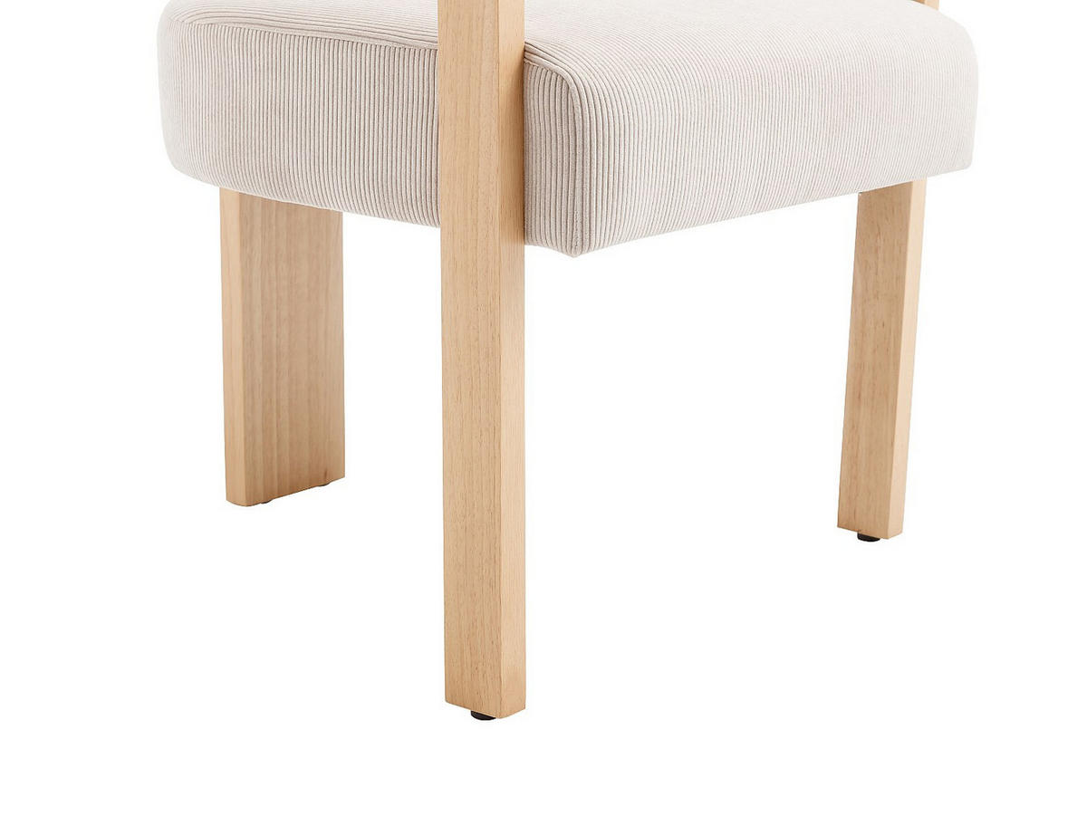 STUHL - 64 cmcm x 60 cmcm - Samt, Stoff - Beige, Naturfarben Hell - LIVELIA - Beige/Naturfarben, Textil (64/78/60cm) - Vente-Unique