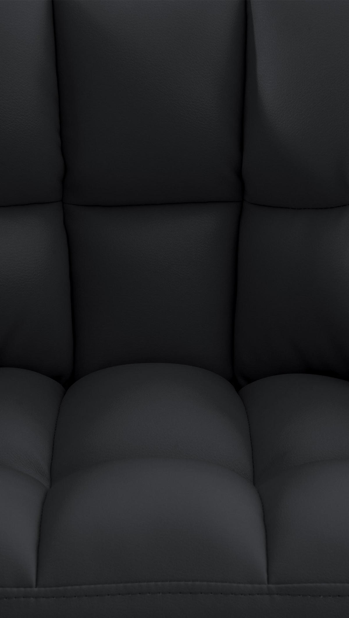 BARHOCKER Lederlook schwarz - Schwarz/Weiß, Textil/Metall (64/110/48cm) - CLP