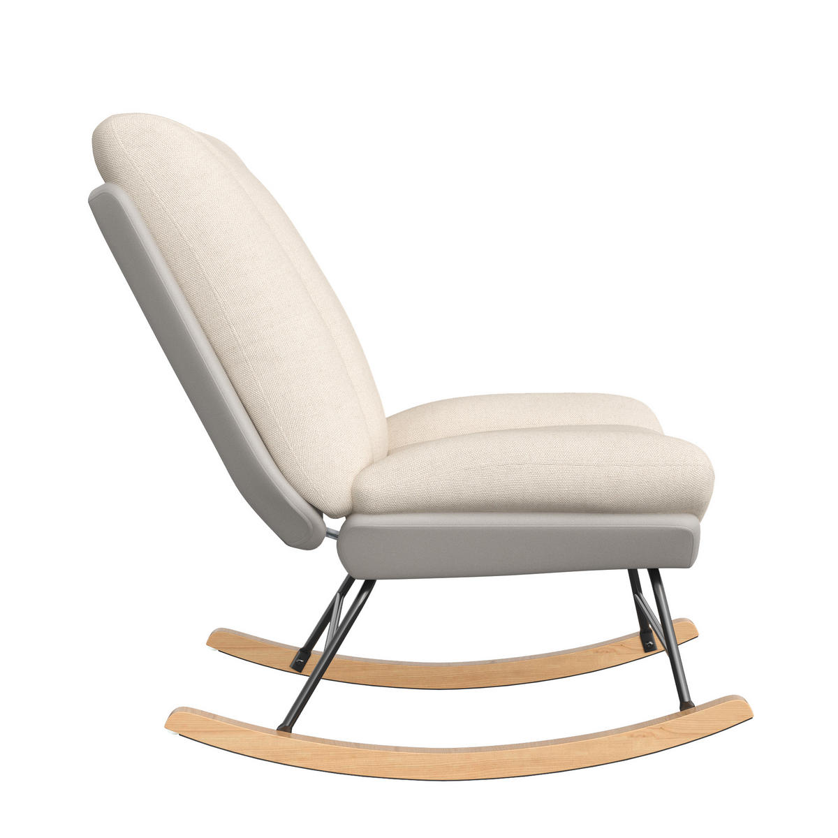SCHAUKELSTUHL mit Verstellbarer Rückenlehne, Beige und Grau (A) - Beige, Metall (90.5/100/62cm)