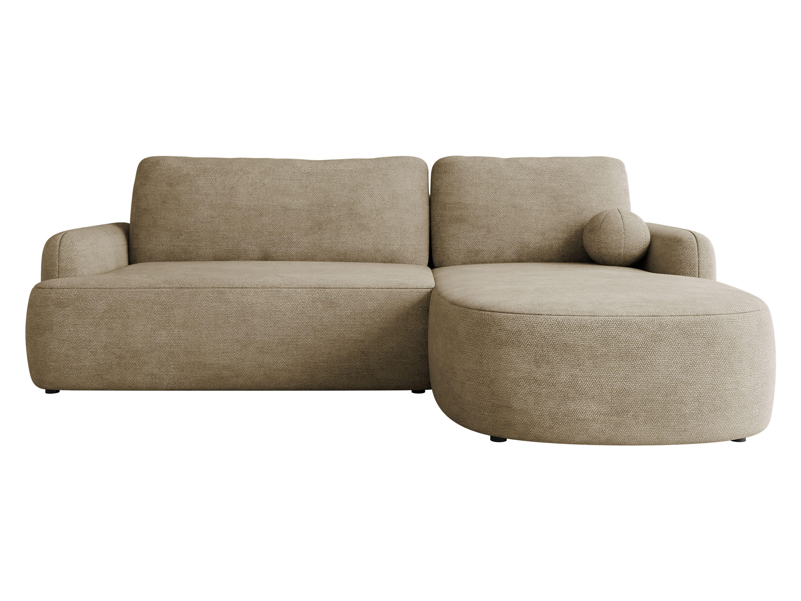 ECKSOFA Loridu, Seite: Rechts - Ecru/Schwarz, Holz/Kunststoff (250/174cm) - MIRJAN24