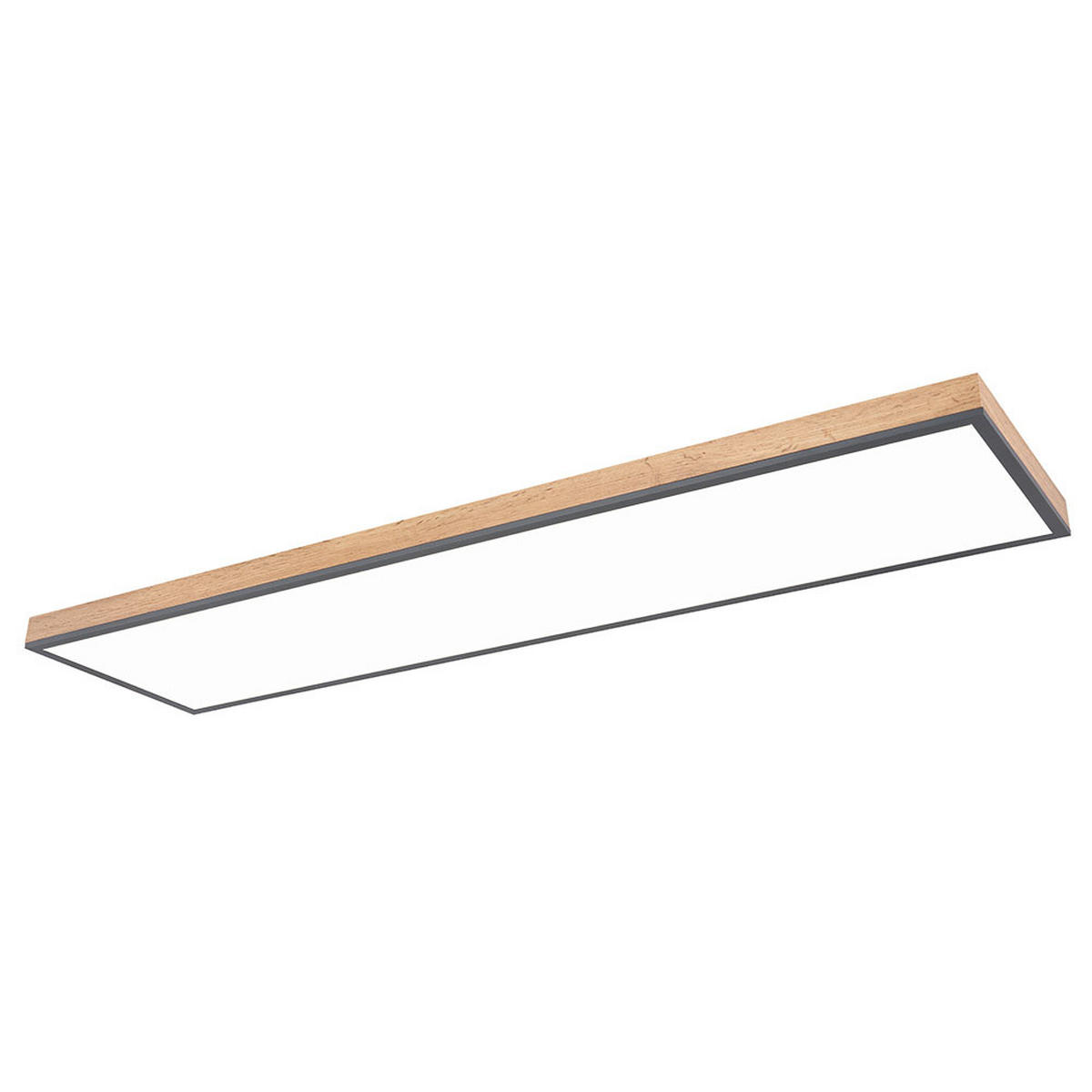 LED DECKENLEUCHTE Holzoptik Braun - Braun, Metall (120/30/6.5cm) - Globo Lighting