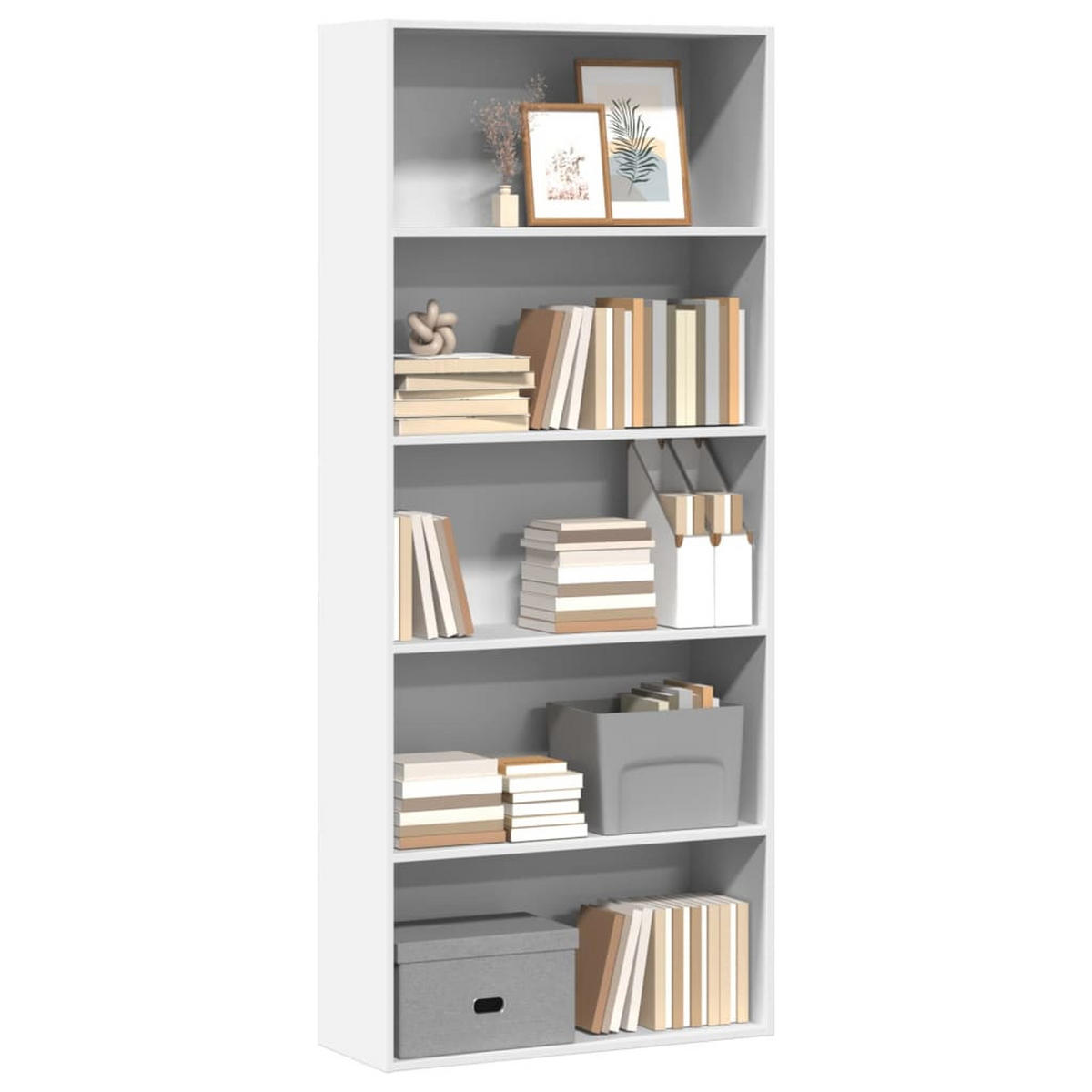 BÜCHERREGAL Weiss 80/30/189 Cm Holzwerkstoff - Weiß, Holzwerkstoff (30/189/80cm) - vidaXL