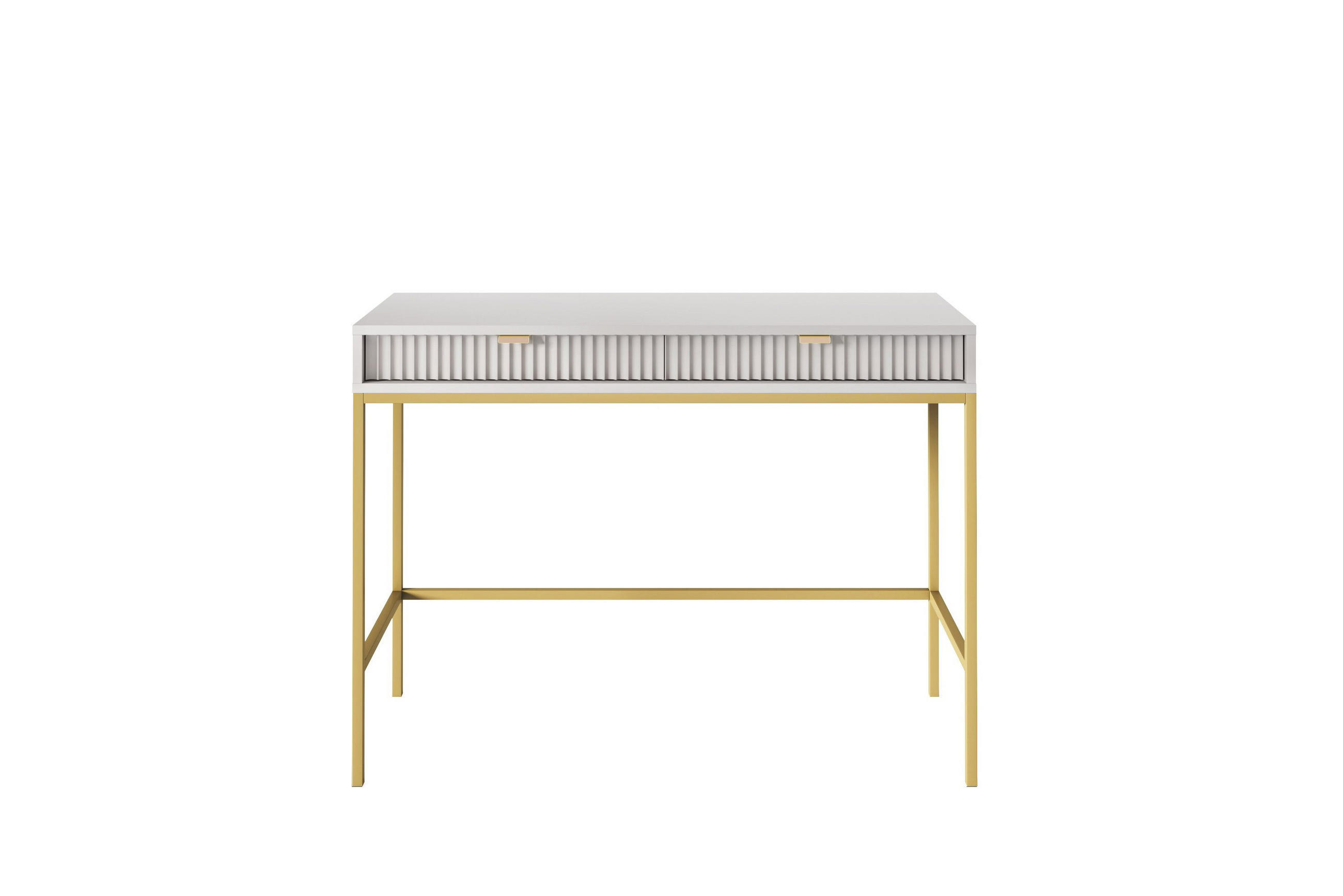 SCHMINKTISCH ZOVA Grau 104x77x50 cm Little table, Freistehend - Goldfarben/Grau, Holzwerkstoff/Metall (50/104/77cm) - DomoHome