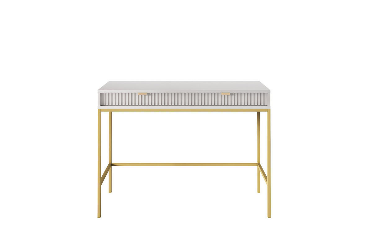 SCHMINKTISCH ZOVA Grau 104x77x50 cm Little table, Freistehend - Goldfarben/Grau, Holzwerkstoff/Metall (50/104/77cm) - DomoHome
