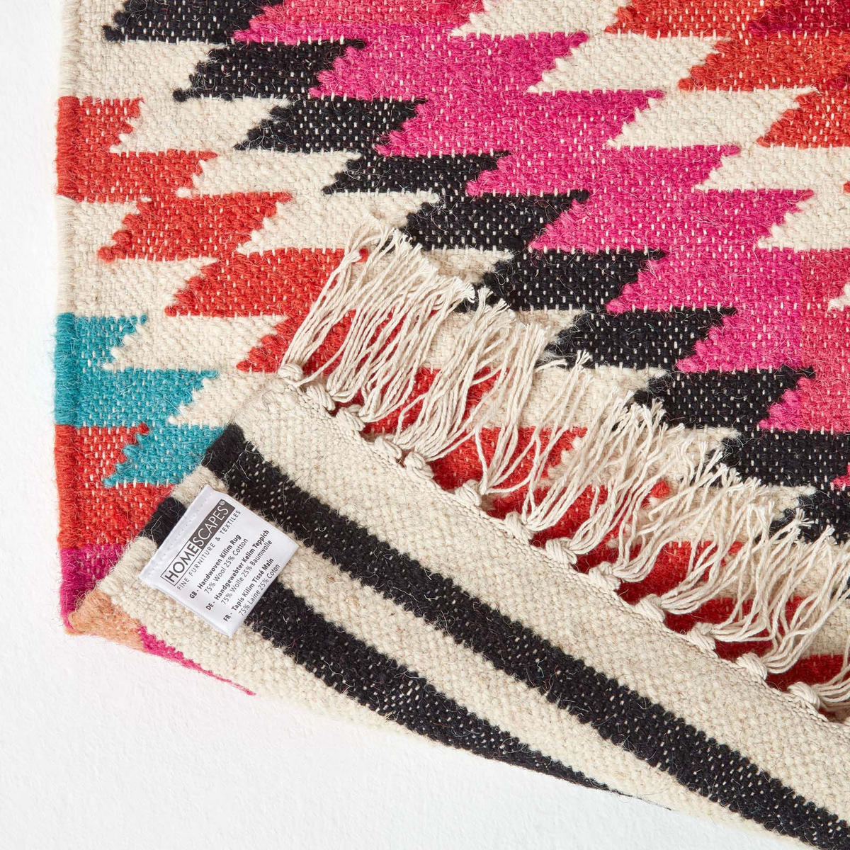 KELIM-TEPPICHLÄUFER Manila handgewebt 66/200 cm - Multicolor, Textil (66/200cm) - Homescapes