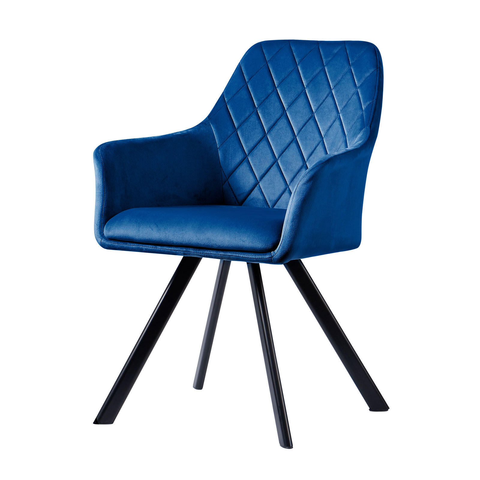 ESSZIMMERSTUHL MASON 2er Set Samt Blau - Blau, Textil (58/85/60cm) - SVITA