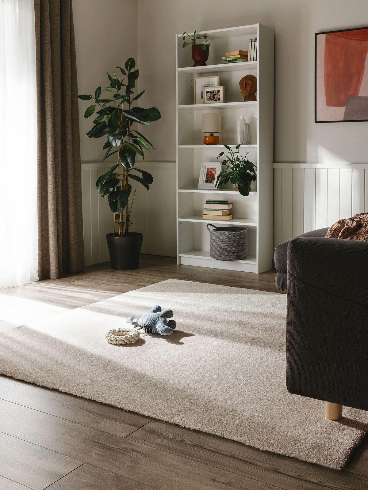 HOCHFLORTEPPICH Melvin waschbar 200/200 cm - Creme, Kunststoff (200/200cm) - benuta Nest