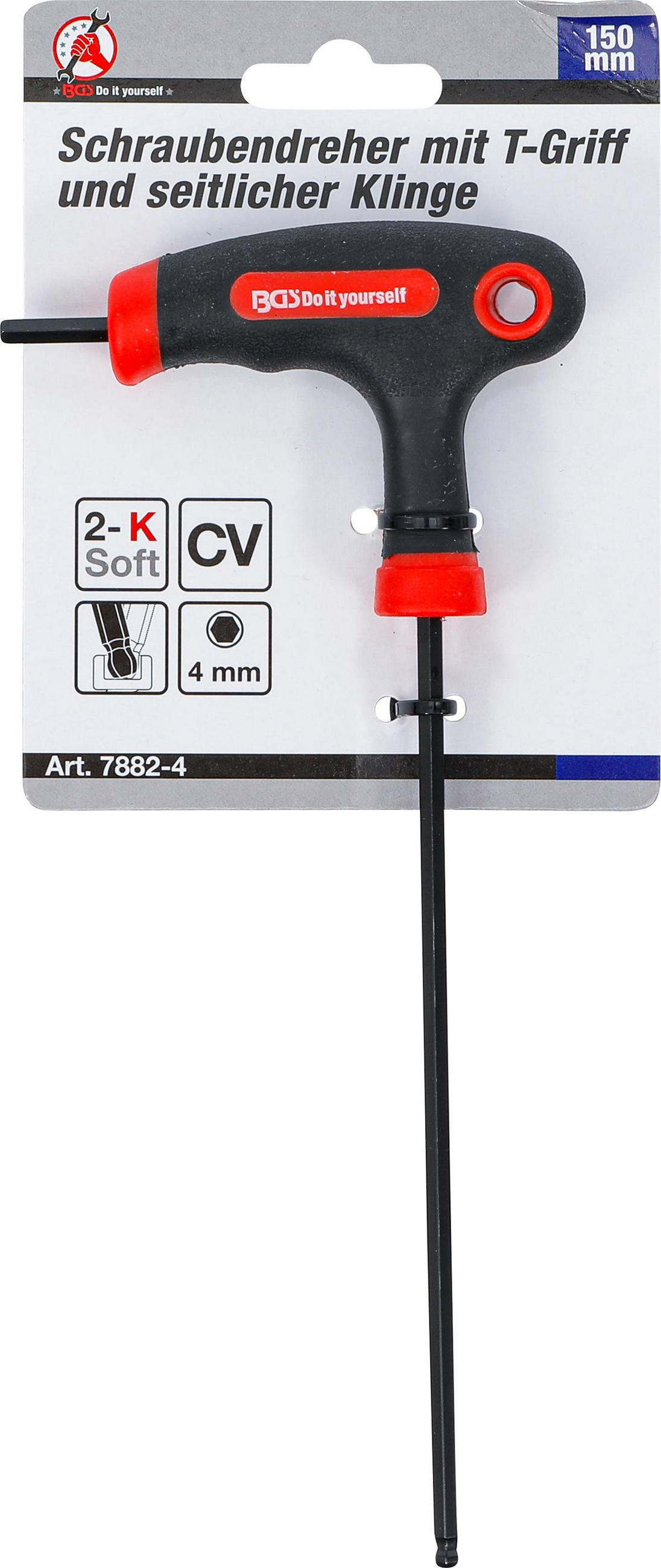 SCHRAUBENDREHER MIT T-GRIFF UND SEITLICHER KLINGE | INNENSECHSKANT / - Multicolor, Kunststoff/Metall (1/1cm) - BGS technic