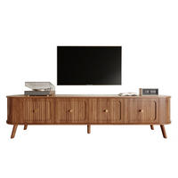 TV-SCHRANK Nussbaum 180/38/47 cm mit Klapptüren und Goldgriffen - Walnussfarben, Karton (38/47/180cm) - PANGIVO