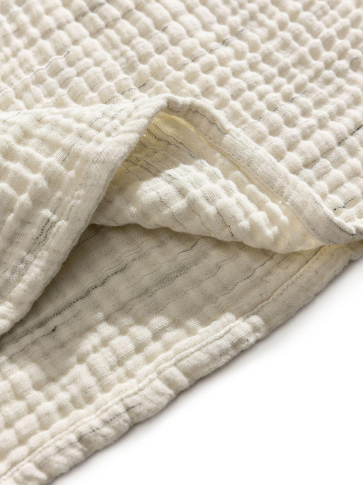 BAUMWOLLDECKE Jona Cream 140x200 cm - Creme, Textil (140/200cm) - benuta Pure