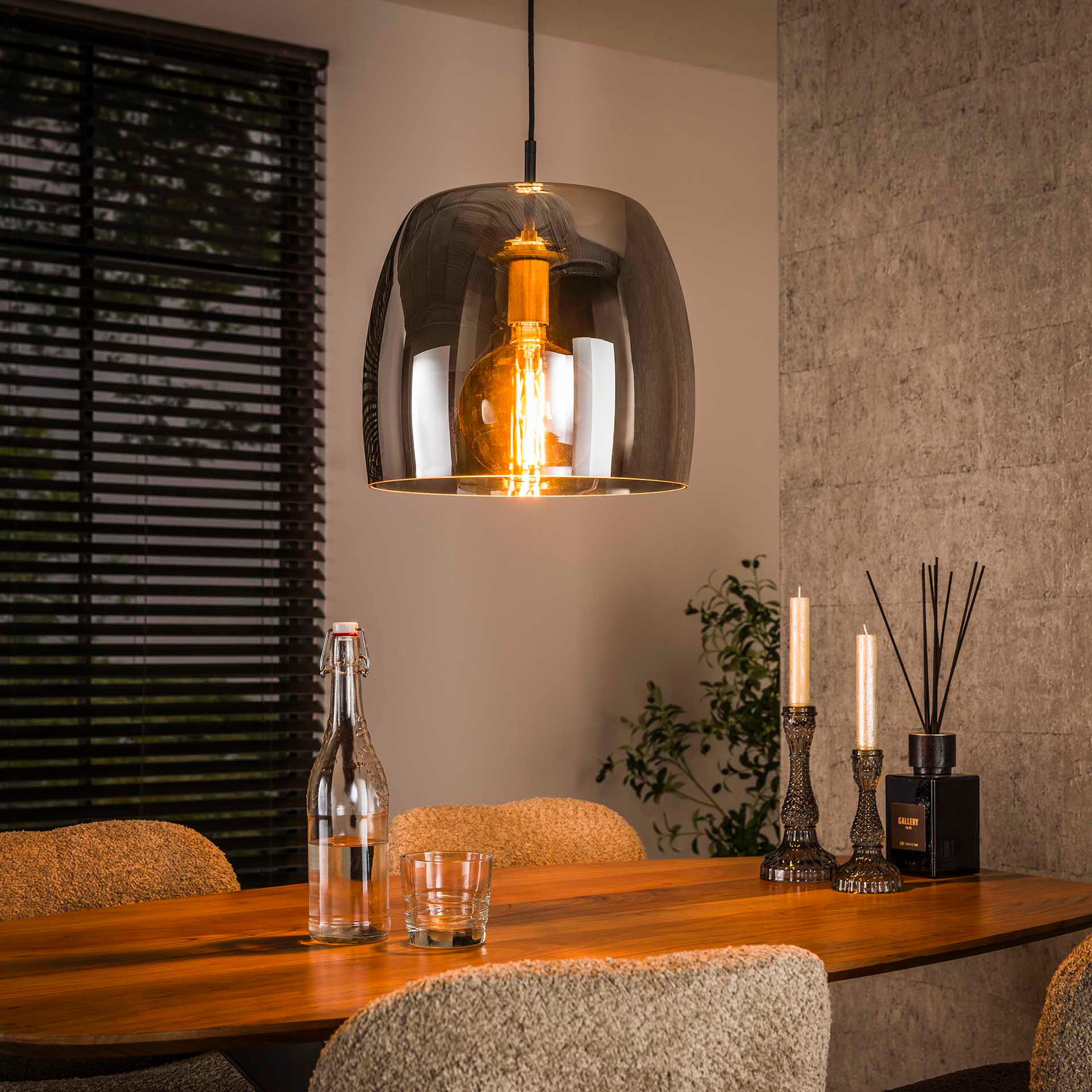 HÄNGELEUCHTE Drift Grau 35/35/ 150 cm - Grau, Glas (35/35/150cm) - Hoyz Collection