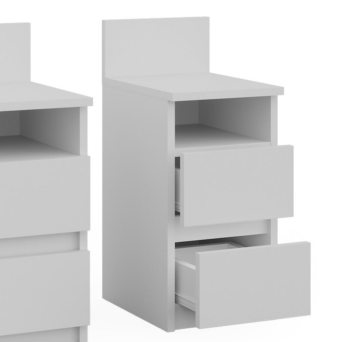 NACHTTISCH Monty Weiß 25 x 59.1 cm 2er Set - Weiß, Holzwerkstoff (25/59.1/32.3cm) - Vicco