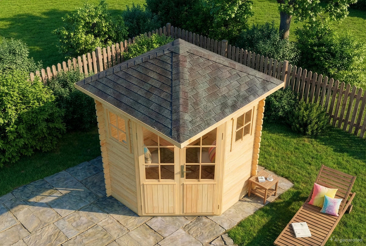 GERÄTEHAUS Holz Sunny Compact - Naturfarben, Holz (220/248/220cm) - Alpholz
