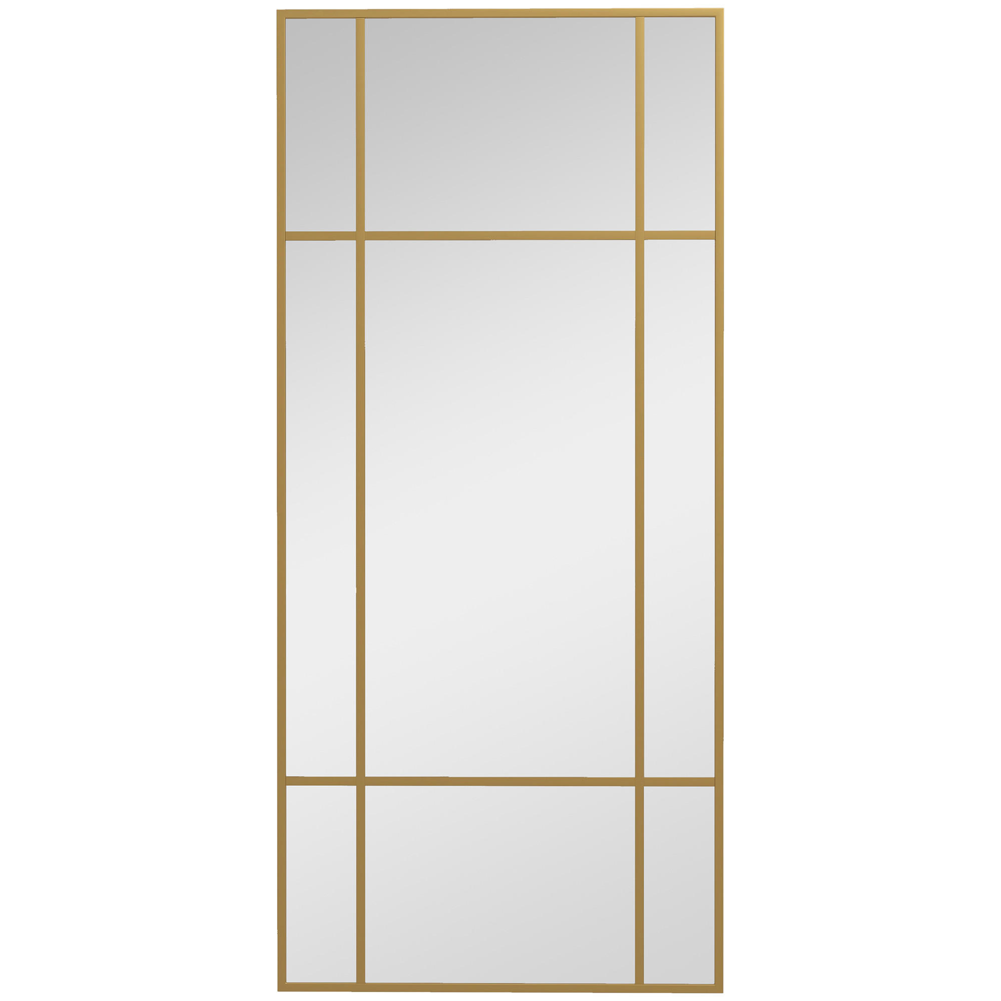 WANDSPIEGEL 110 x 50 cm dekorativer Spiegel mit Metallrahmen für Schlafzimmer - Goldfarben, Glas (2/50/110cm) - HOMCOM