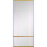 WANDSPIEGEL 110 x 50 cm dekorativer Spiegel mit Metallrahmen für Schlafzimmer - Goldfarben, Glas (2/50/110cm) - HOMCOM