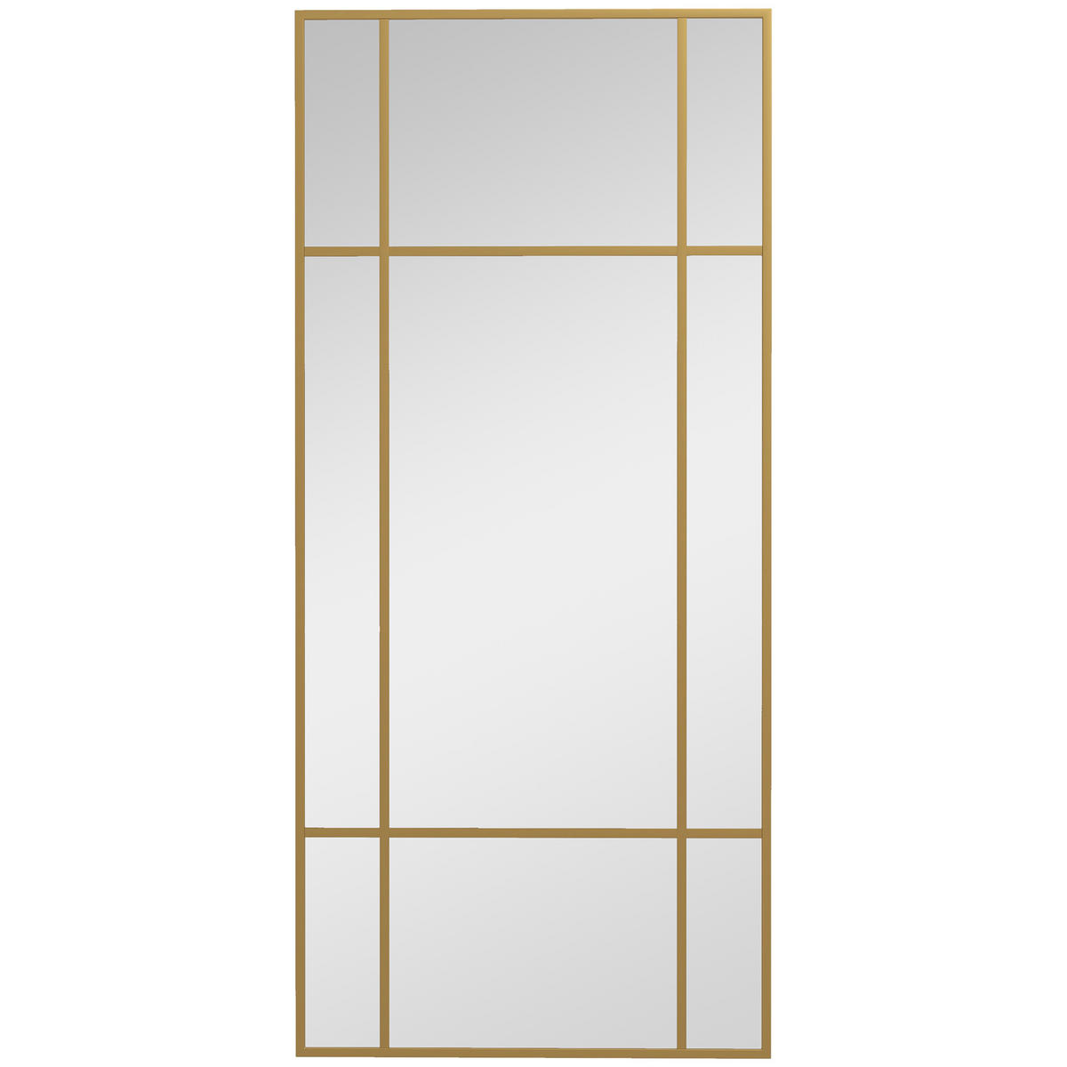 WANDSPIEGEL 110 x 50 cm dekorativer Spiegel mit Metallrahmen für Schlafzimmer - Goldfarben, Glas (2/50/110cm) - HOMCOM
