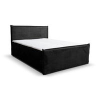 BOXBETT Vanessa mit 2 Bettkästen, 140x200, Farbe: Schwarz, Cordstoff, mit Bonell-Matratze inkl. Topper - Schwarz, Holz/Kunststoff (140/200cm) - VENASI MÖBEL