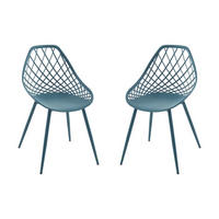GARTENSTUHL 2er-Set - Polypropylen & Metall - Blaugrün - MALAGA von MYLIA - Blau, Metall (49/84/54.5cm) - Vente-Unique