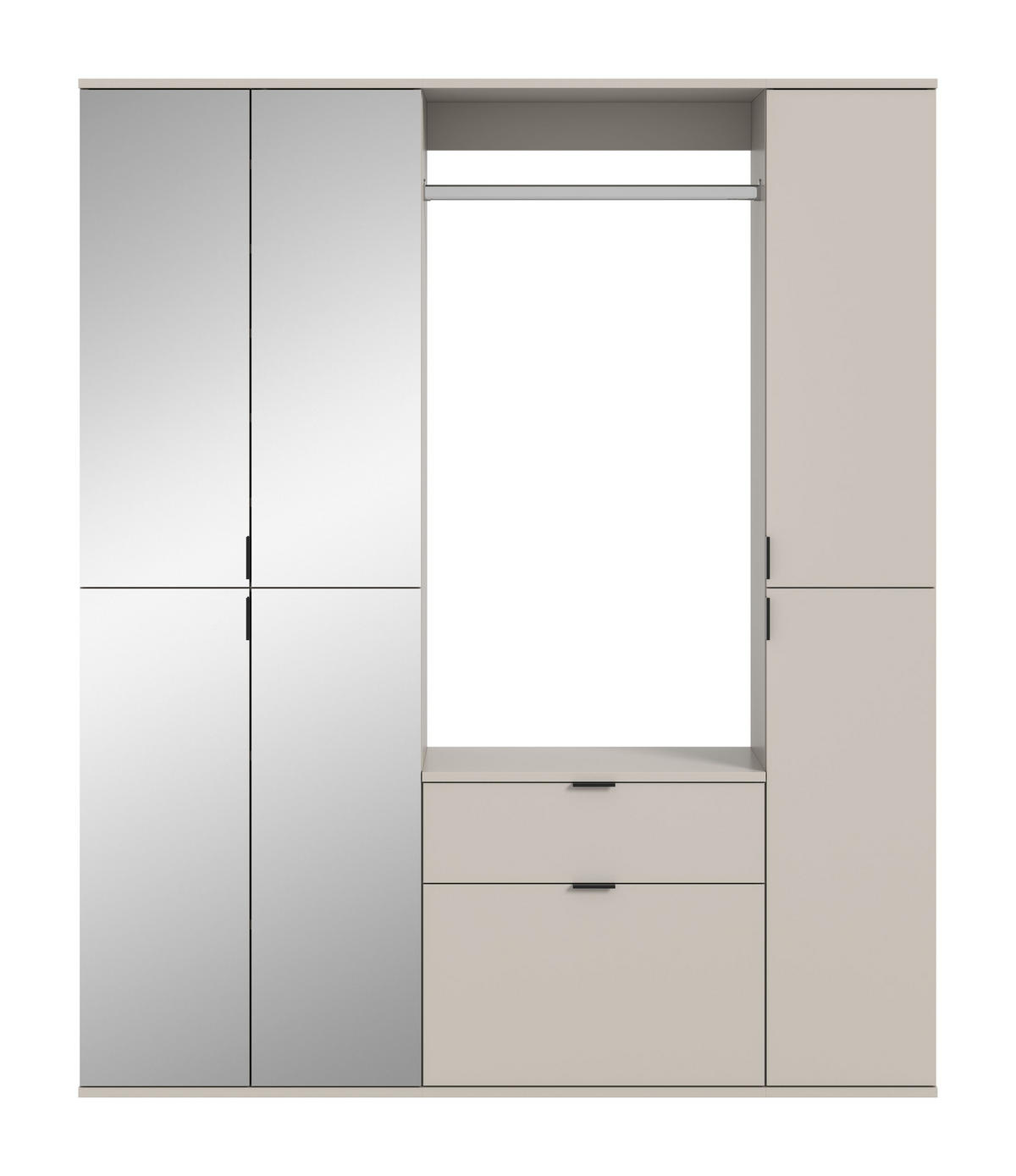 GARDEROBEN-SET PROJEKT X 3-tlg. (B/H/T: ca. 152/193/34 cm) in Kaschmir/Kaschmir - Kaschmir, Holzwerkstoff (152/193/34cm)