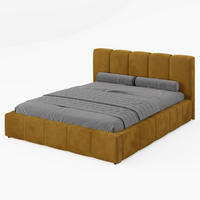 POLSTERBETT FERRO 160/200 cm, in Gelb, Velours-Stoff, gepolstertes Kopfteil, Lattenrost, Bettkasten - Gelb, Textil (180/200cm) - Barchello