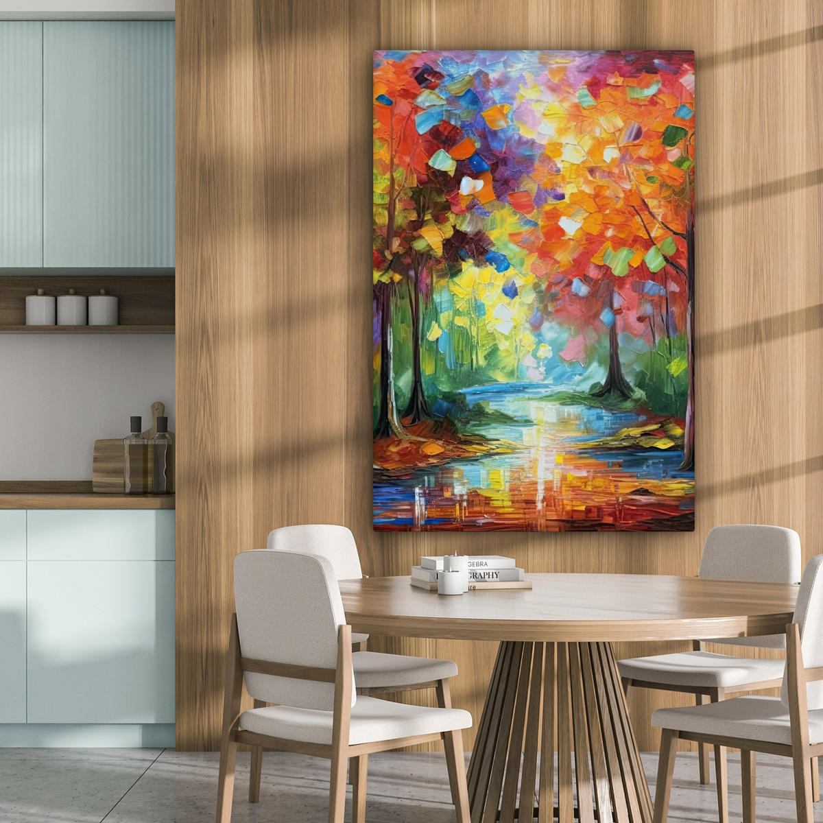 LEINWANDBILD Landschaft - Wald - Farben - Natur 80x120 cm - Multicolor, Textil (80/120cm) - MuchoWow
