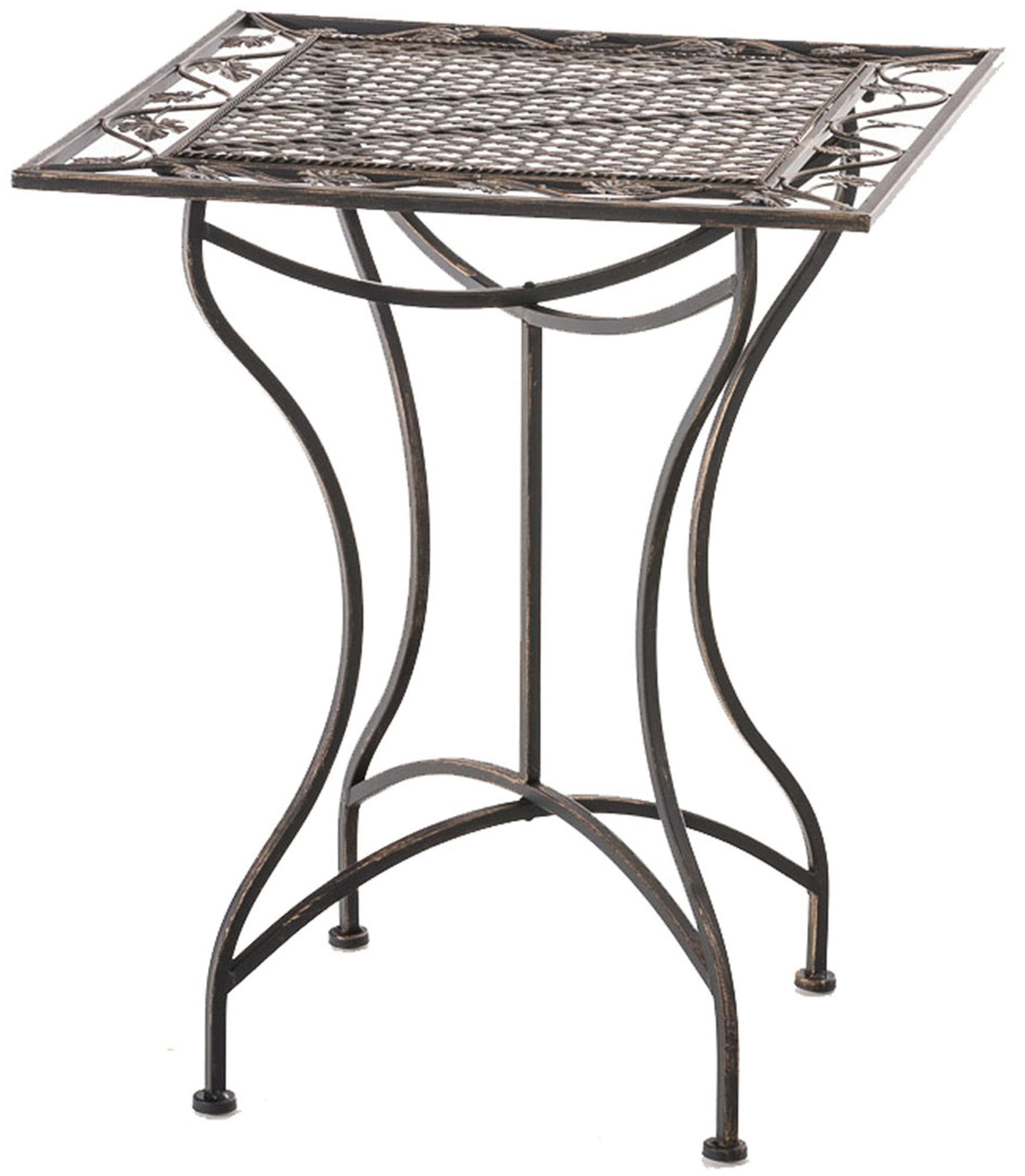 GARTENTISCH eckig 60/60/72 cm Metall Bronze - Bronzefarben, Metall (60/60/72cm) - CLP