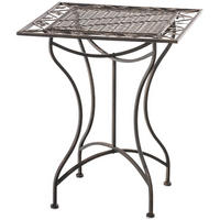 GARTENTISCH eckig 60/60/72 cm Metall Bronze - Bronzefarben, Metall (60/60/72cm) - CLP