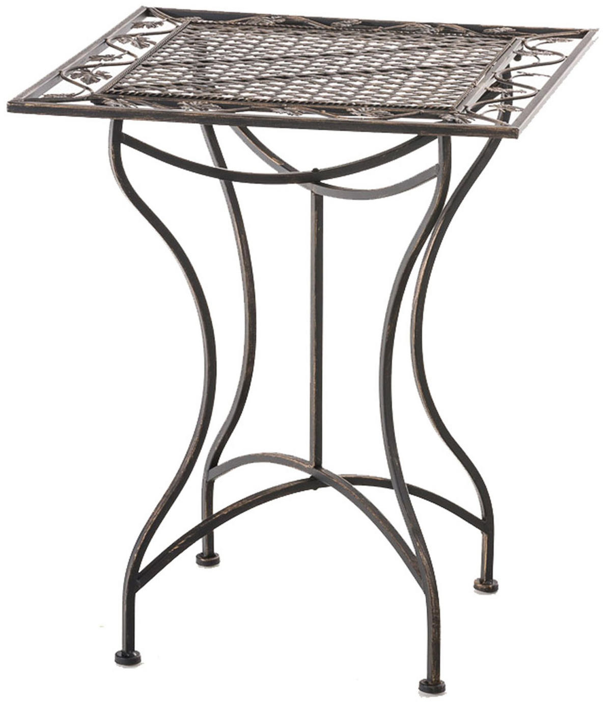 GARTENTISCH eckig 60/60/72 cm Metall Bronze - Bronzefarben, Metall (60/60/72cm) - CLP