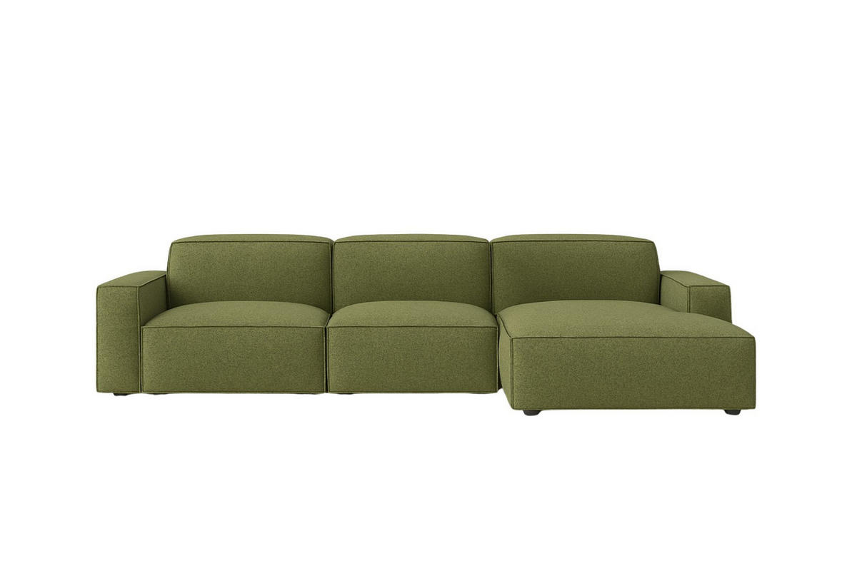 ECKSOFA Cursal L-Form, Stoff Artico, Moss, Rechts - Grün, Holz (284/166cm) - Kaiser Möbel