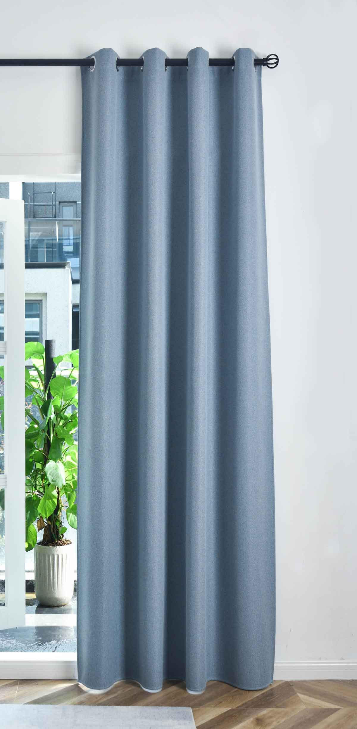 VORHANG MÜNCHEN DARK HxB 225x145 cm Blau - Blau, Textil (145/225/225cm) - Gardinenbox