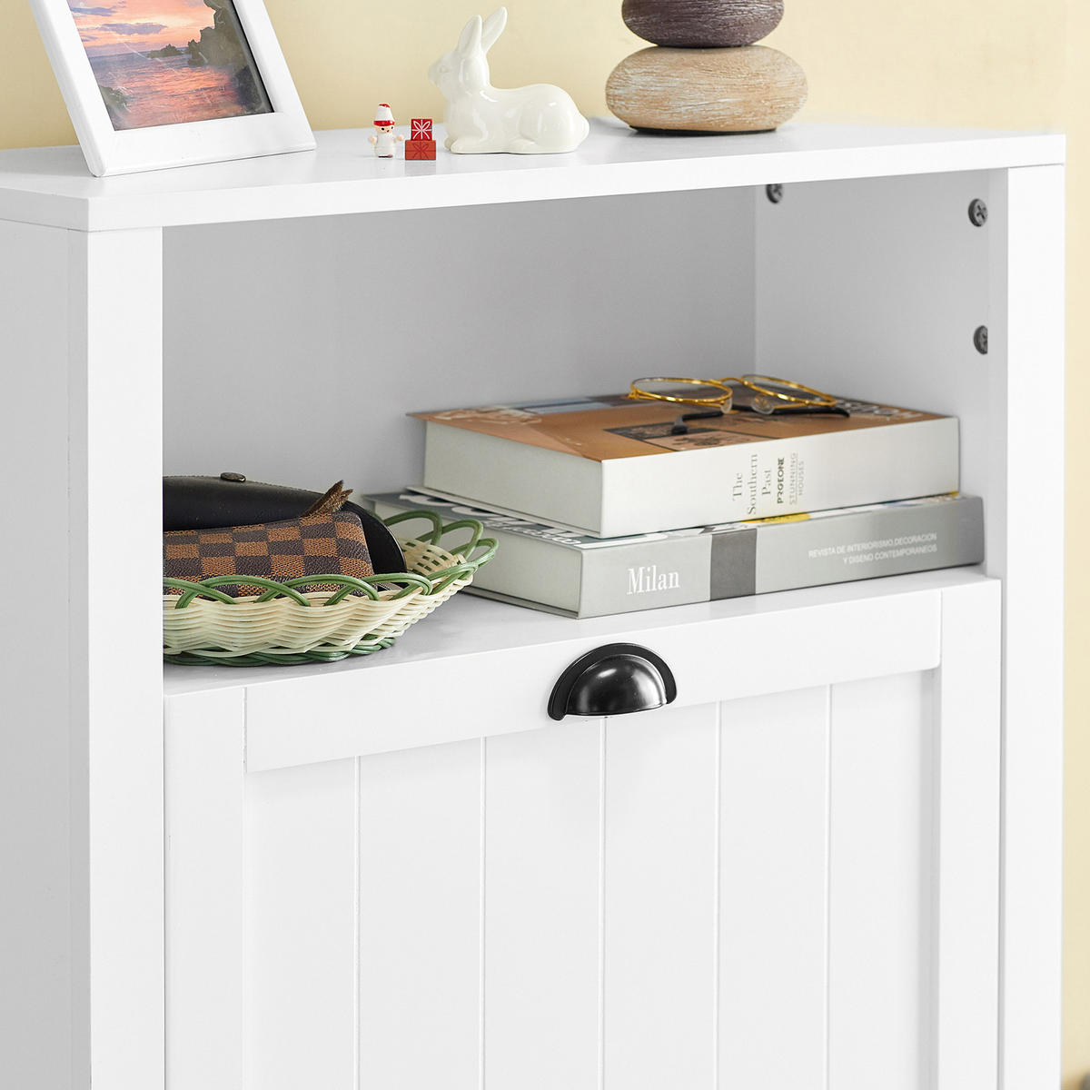 SCHUHSCHRANK Weiß - Weiß, Holzwerkstoff (60/110/24cm) - SoBuy