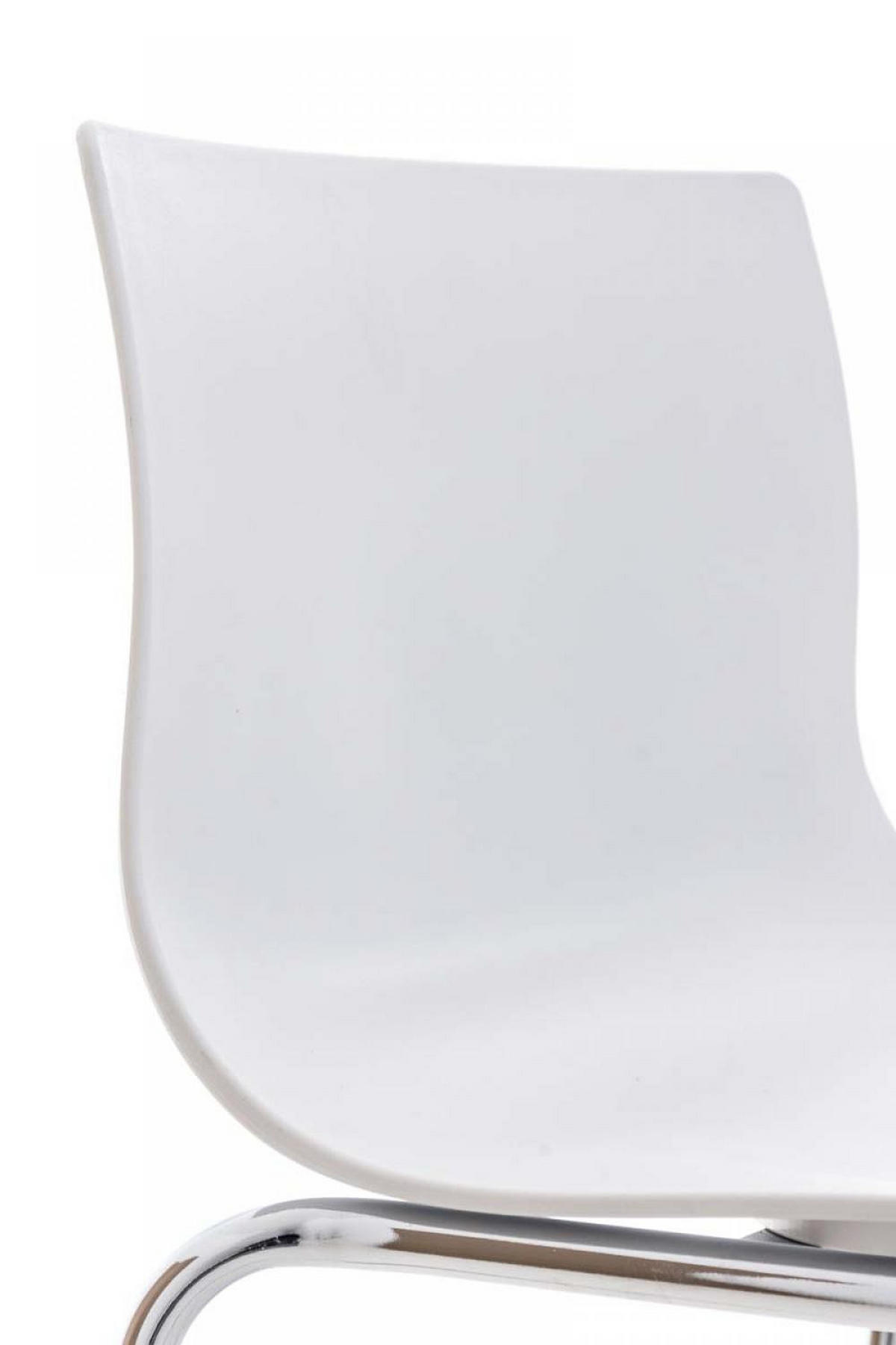 BARHOCKER 2er Set Kunststoff weiß - Chromfarben/Weiß, Kunststoff/Metall (43/100/48cm) - CLP