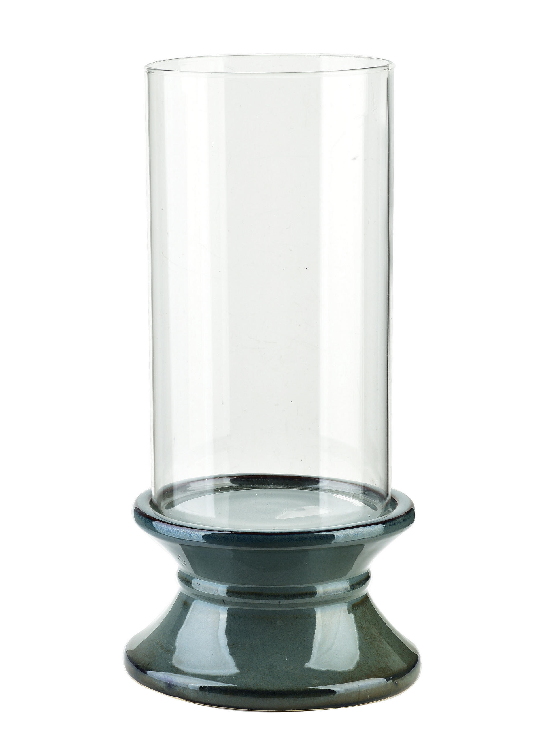 KERZENHALTER Evam Blau 17.5/17.5/35 cm Keramik und Glas - Blau, Keramik (17.5/35/17.5cm) - Mondex