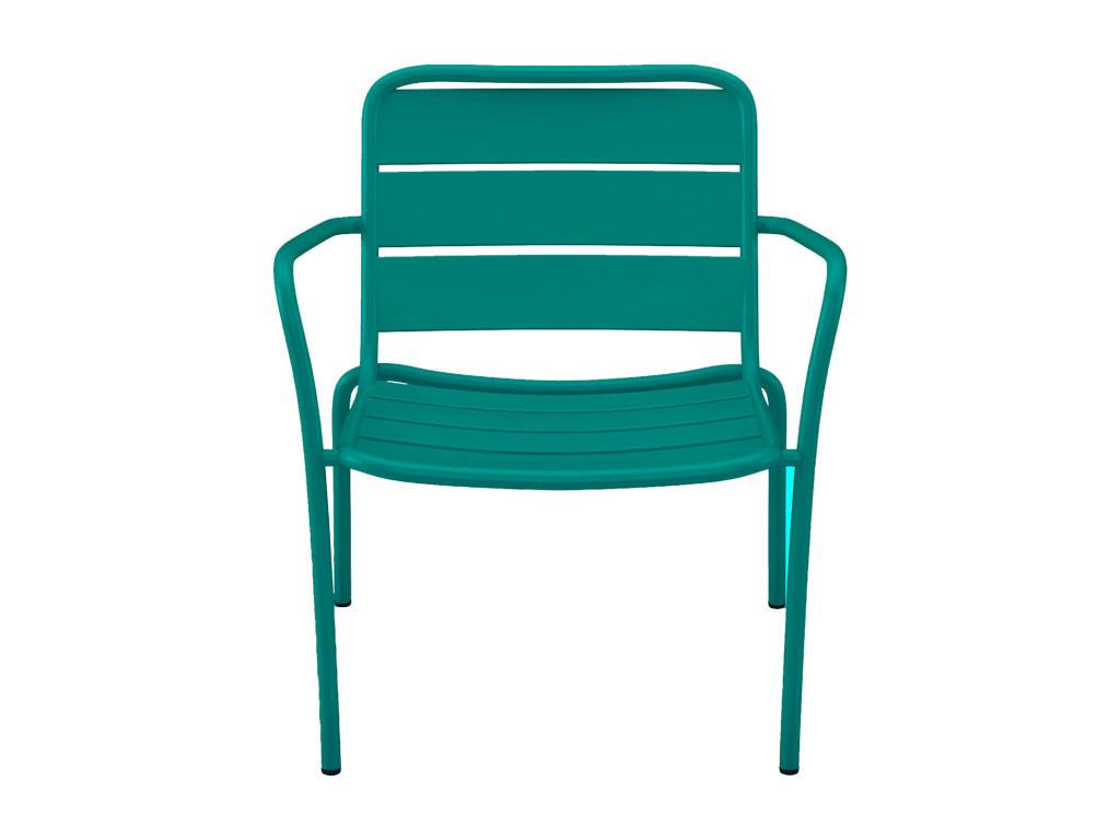 GARTENSESSEL niedrig & stapelbar - Metall - Blau - MIRMANDE von MYLIA - Opal, Metall (67.5/71.5/60cm) - Vente-Unique