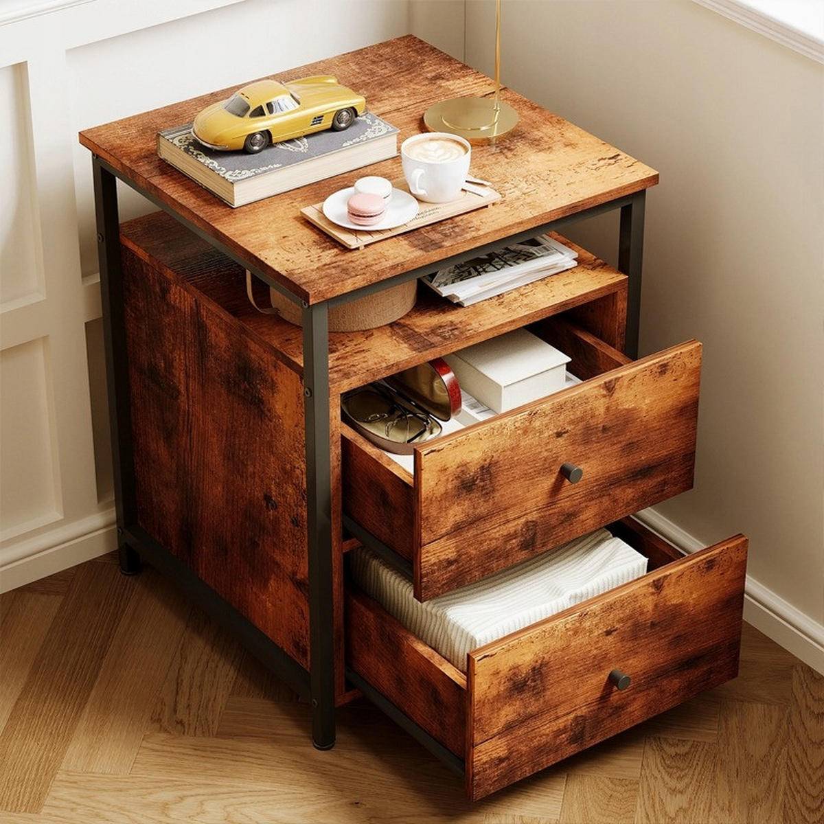 NACHTTISCH, braun, 45/45/58,6 cm - Braun, Holzwerkstoff (45/59/45cm)