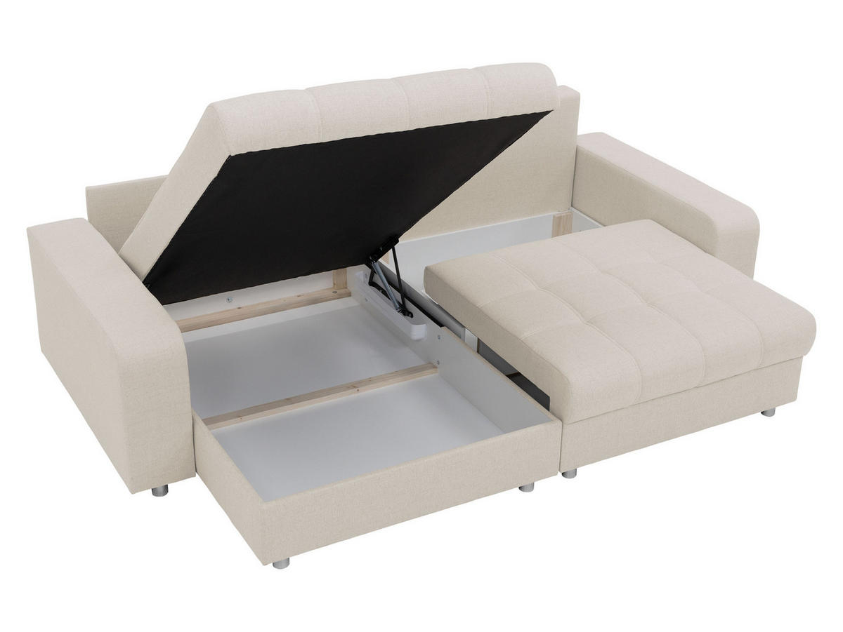 ECKSOFA Kronos - Dunkelgrau/Silberfarben, Holz/Textil (250/166cm) - MIRJAN24