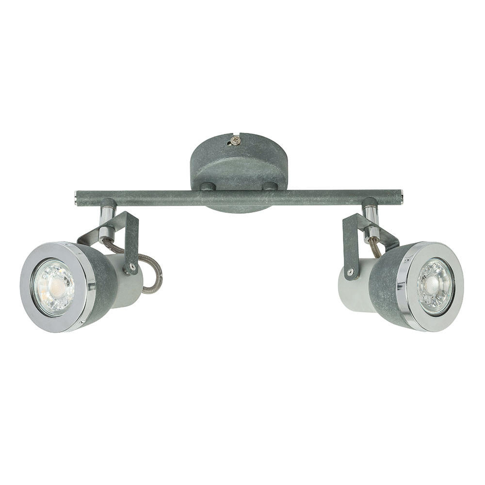 LED DECKENLEUCHTE Steingrau Chrom - Grau, Metall (26/8/18.5cm) - Globo Lighting