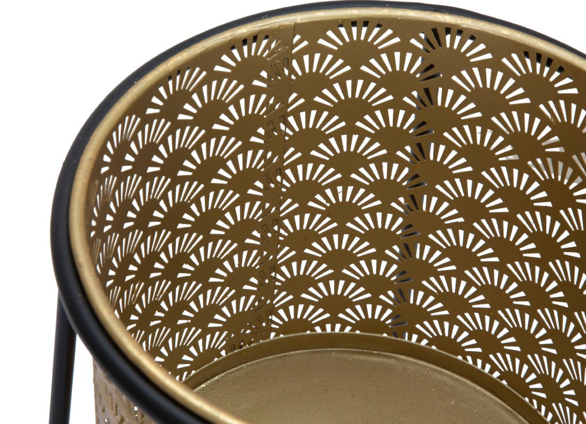 BLUMENTOPF Durchbrochen mit Ständer - Goldfarben, Metall (26/70cm) - Mauro Ferretti