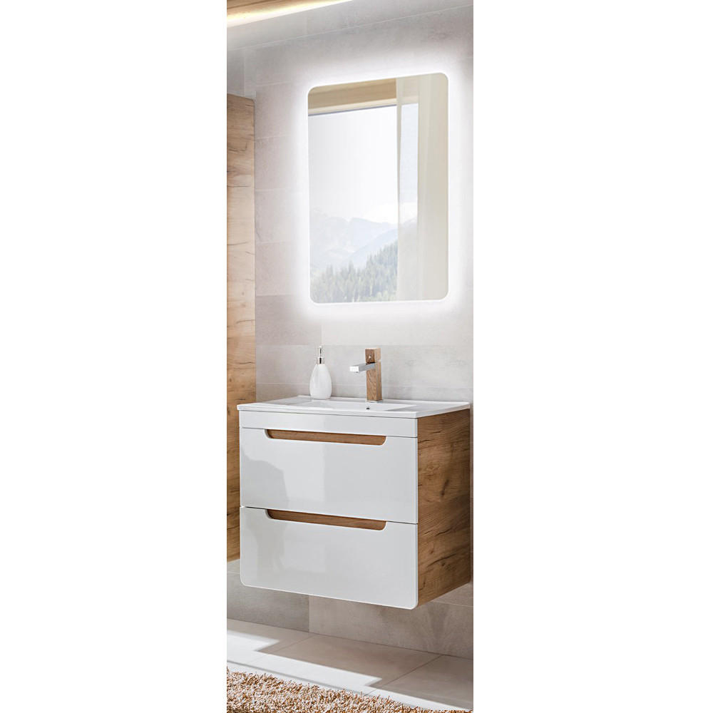 Lomado Badmöbel-Set Weiß 61x200x46 cm