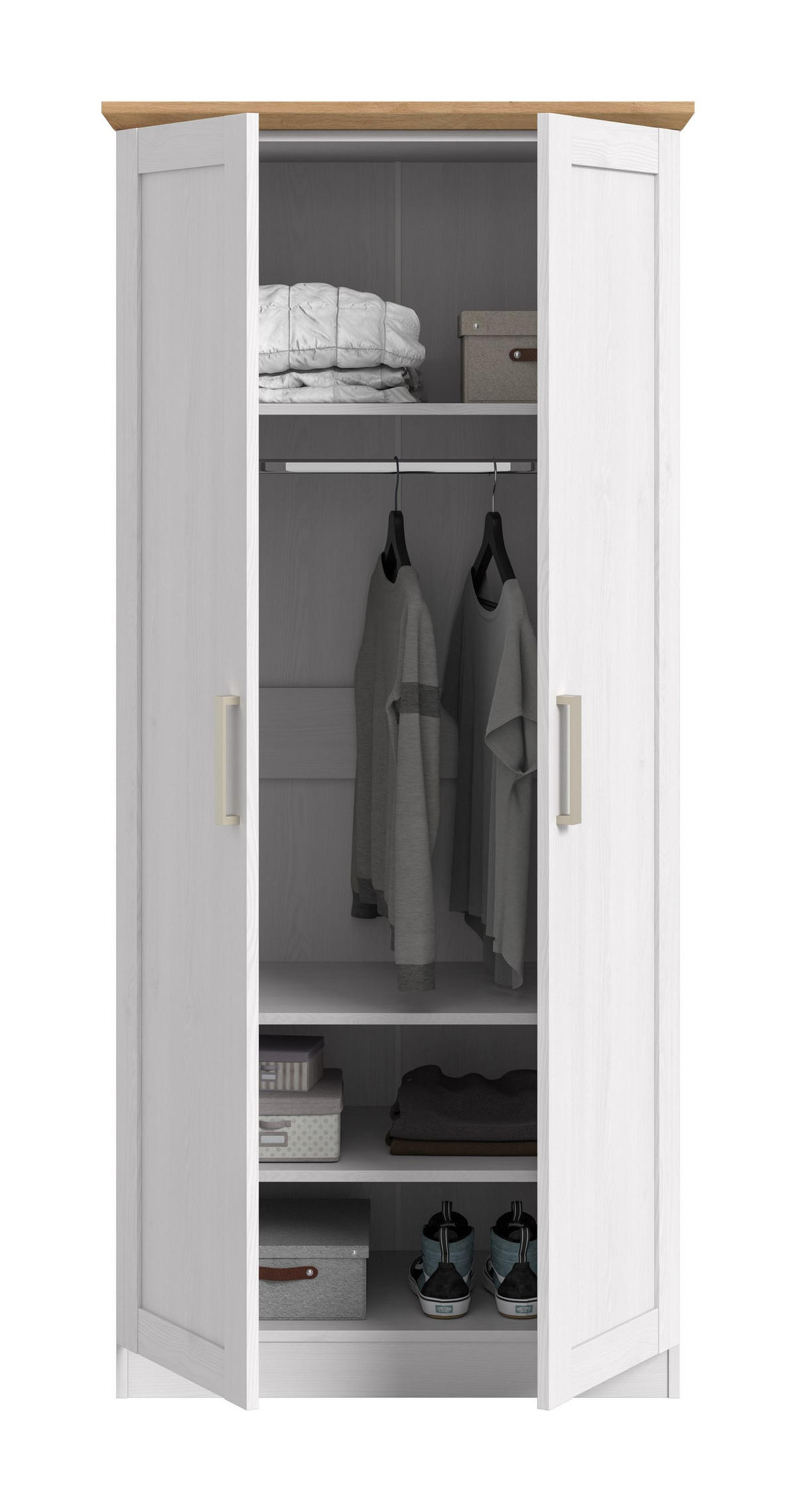 KLEIDERSCHRANK 2-türig Fiore (B/H/T: ca. 84/185/54 cm) in Sibiu Lärche Nachbildung/Sibiu Lärche Nachbildung - Lärchefarben, Holzwerkstoff (84/185/54cm)