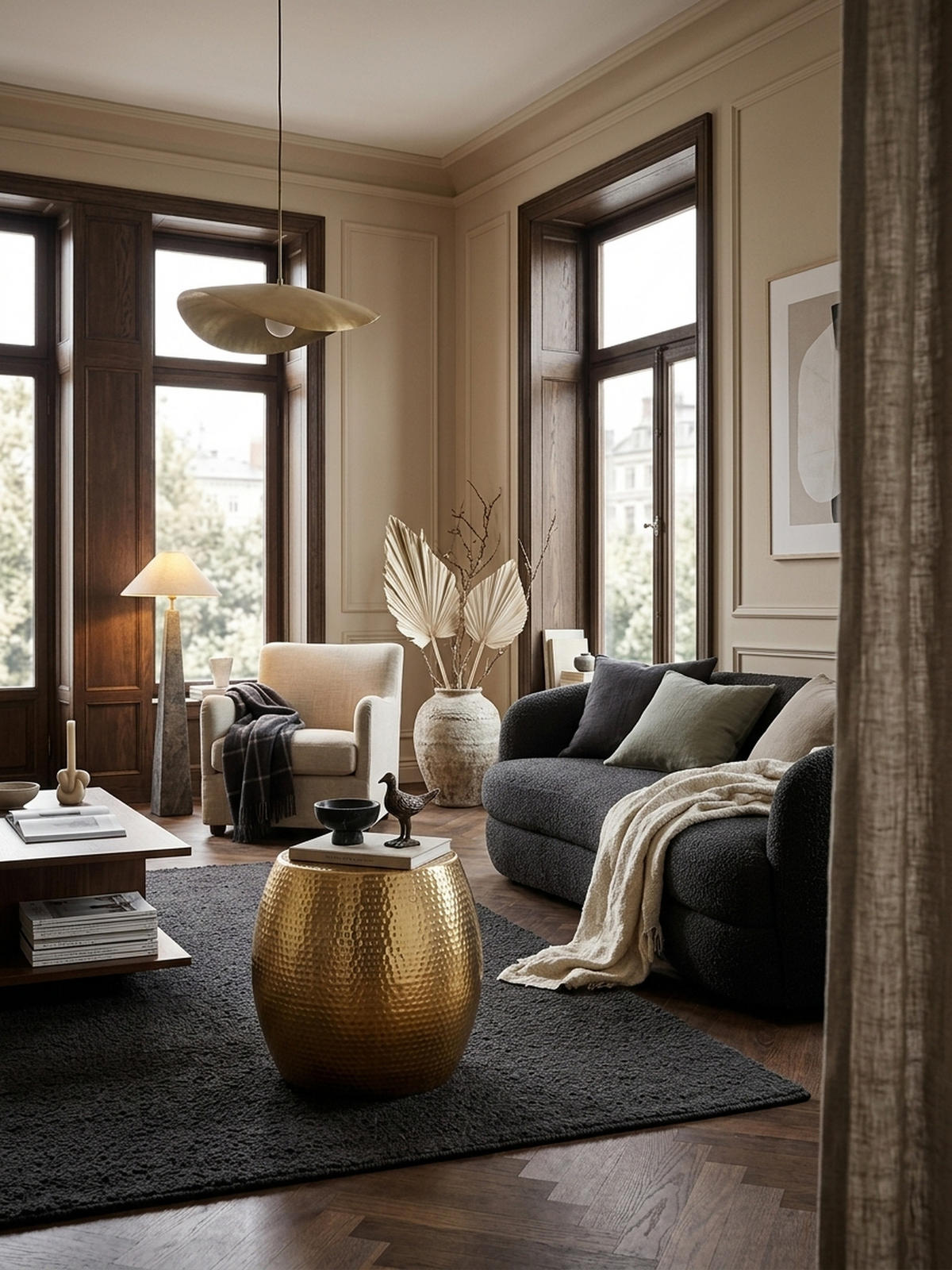 BEISTELLTISCH Aluminium Hammerschlag ENNS, Gold 42x42x42 cm - Goldfarben, Metall (42/42/42cm) - KADIMA DESIGN