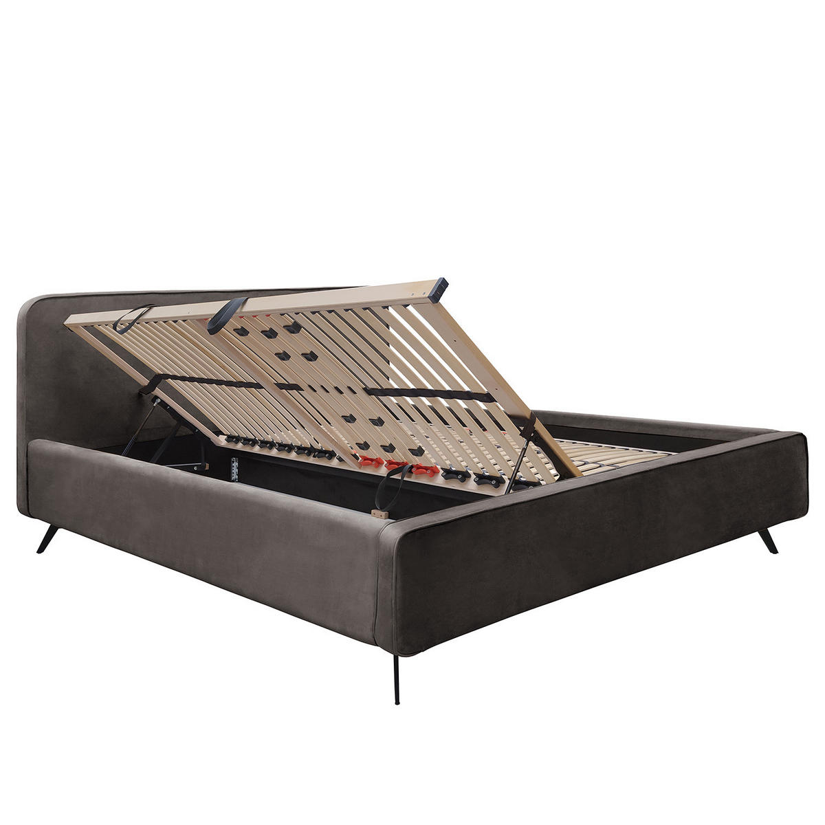 POLSTERBETT - Dunkelgrau, Textil (200/200cm) - home24