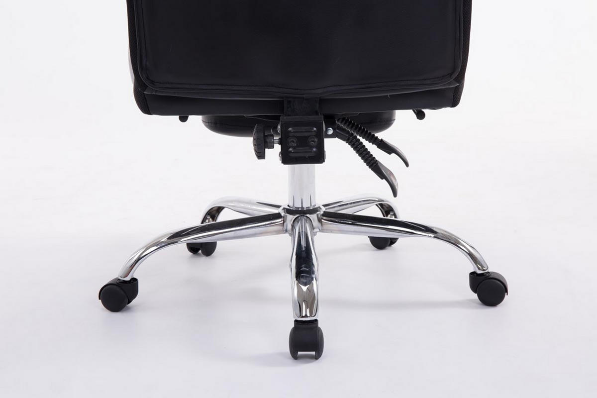 BÜROSTUHL XL Troja, Kunstleder Schwarz - Schwarz, Textil/Metall (67/122/67cm) - TPFLiving