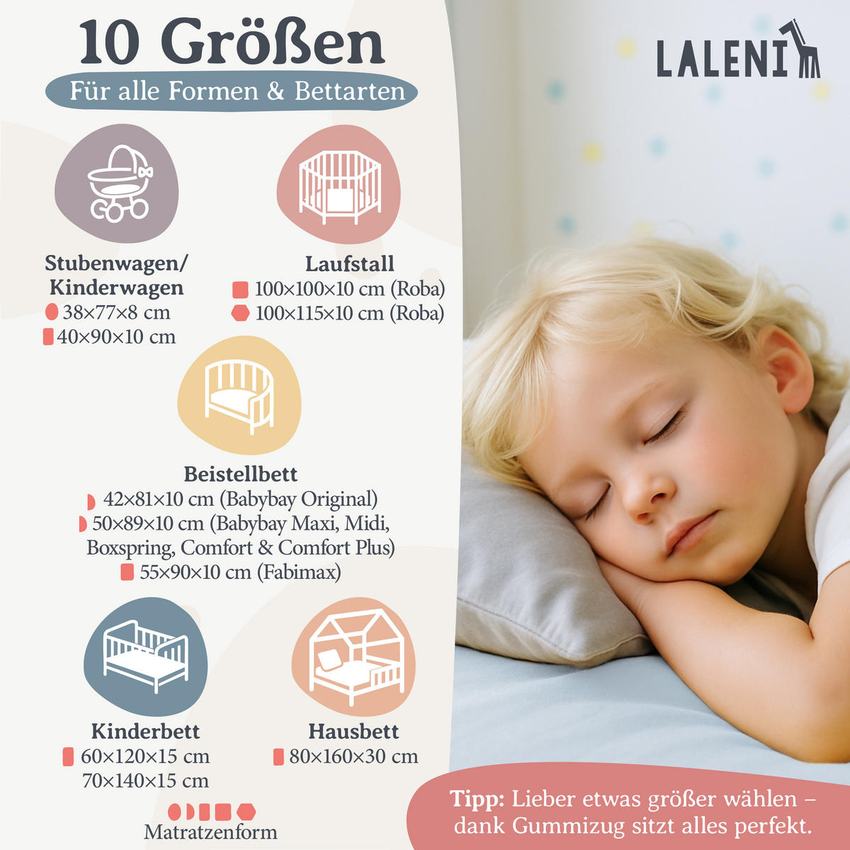 SPANNBETTLAKEN für Beistellbett & Stubenwagen – 100% Baumwolle, Atmungsaktiv & Weich, 60x120x15 cm, Hellblau - Hellblau, Textil (60/120cm) - Laleni