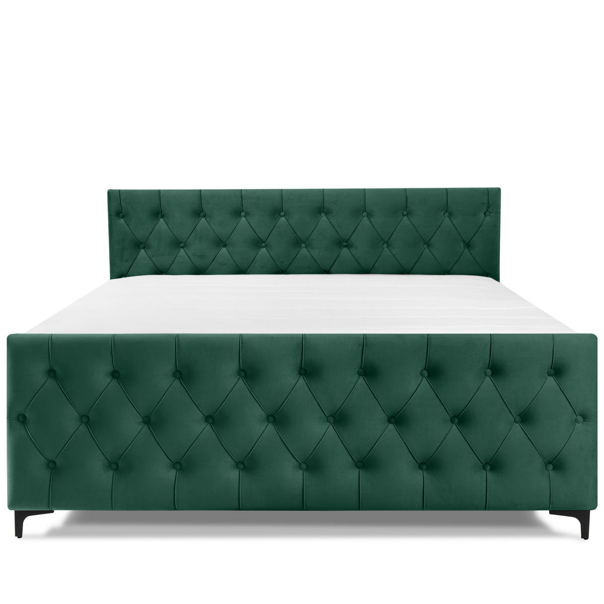 POLSTERBETT ARDEA, Dunkelgrün - Dunkelgrün/Schwarz, Holz/Holzwerkstoff (180/200cm) - KONSIMO®